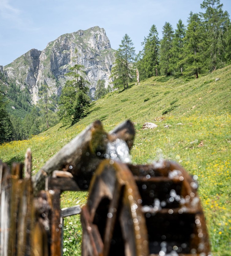 Wasserrad vor Bergkulisse im Sommer in Gro&szlig;arl. &copy; TVB Gro&szlig;arltal/Gipfelfieber